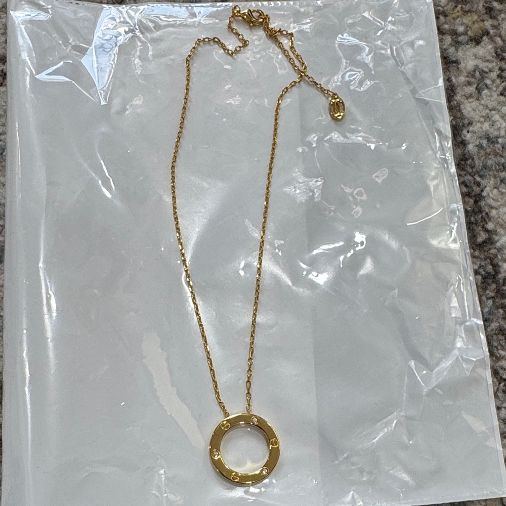 Elegant Gold Necklace with Circular Pendant